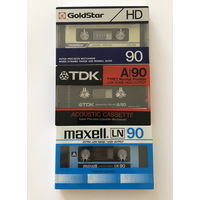 Чистые аудиокассеты TDK, maxell, GoldStar