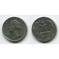 США. 25 центов (1992, буква D)