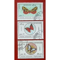 Афганистан. Бабочки. ( 3 марки ) 1987 года. 3-12.