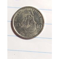 Карибские острова 10 центов 2009 года .