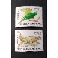 Доминикана \36Ф\1993 г.(Dominicana). фауна. Птицы. Ящерицы