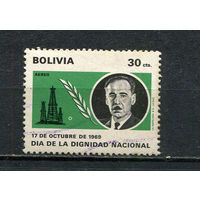 Боливия - 1970 - День революции. Презилент Альфредо Овандо Кандиа 30С. Авиамарка - [Mi.28z] - 1 марка. Гашеная.  (Лот 15EK)-T7P12