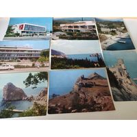 8 чистых почтовых  маркированных открыток с видами Крыма 1972 и 1974гг.