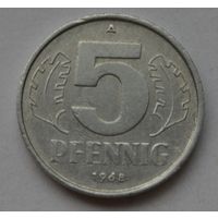 Германия - ГДР 5 пфеннигов, 1968 г.