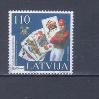 [1948] Латвия 1999. Карты.Бридж. Одиночный выпуск.Гашеная марка. Кат.гаш.4 е.