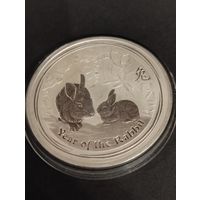 Австралия 1 доллар 2011 Год зайца, кролика, Лунар 2 Серебро
