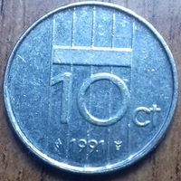 Нидерланды 10 центов 1991