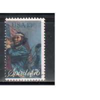США-1976, (Мих.1197) , гаш.  , 200-лет независимости, Живопись,Флаг