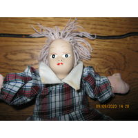 Винтажная куколка фарфор,текстиль