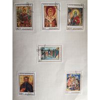 Болгария 1968 год. Иконы Рилского монастыря (серия из 6 марок)