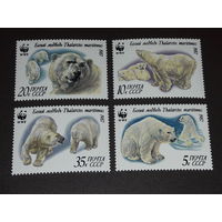 СССР 1987 Фауна. Белый медведь. Полная серия 4 чистые марки