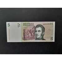 5 песо 2003 года. Аргентина.  UNC-. Распродажа