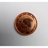 Эстония 1 евроцент 2011 г С пакета для ознакомления,без обращения UNC