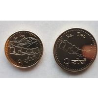 Непал 1 и 2 рупии 2020 г. Пара. Регулярный чекан UNC