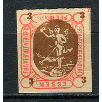 Германия - Эссен - Местные марки - 1888 - Почтальон 3Pf - ( перевернутый номинал, есть надрыв) - [Mi.26] - 1 марка. Чистая без клея.  (Лот 76CZ)