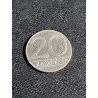 Польша 20 злотых 1990