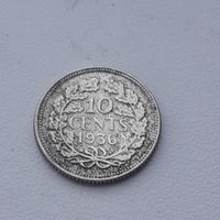 НИДЕРЛАНДЫ 10 центов 1936 год/ серебро/