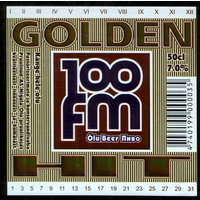 Этикетка пива Golden 100FM Прибалтика Ф228