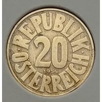 Австрия 20 грошей 1954 г. В холдере