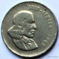 ЮАР, 20 центов 1965 Suid-Afrika (большая монета)