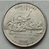 США 25 центов (квотер) 1999 г. P. Нью-Джерси