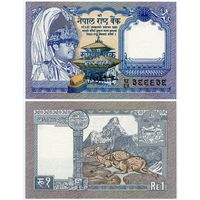 Непал. 1 рупия (образца 1991 года, P37, подпись 13, UNC)