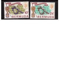 Бермуды-1966(Мих.194-195)  ** , Спорт, ЧМ-1966 по футболу, Английские колонии,