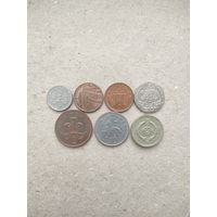 Великобритания 1,1,2,5,10,20 пенсов,1 фунт 1982-2008 г. Сохран!!!