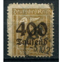 Веймарская Республика - 1923г. - стандартный выпуск, надпечатка 400 Tsd на 25 Pf - 1 марка - гашёная. Без МЦ!