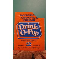 Этикетка от растворимого напитка Drink-O-Pop (апельсиновый).