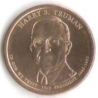1 доллар США 2015 год 33-й Президент Гари Трумен _состояние аUNC