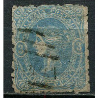 Австралийские штаты - Виктория - 1860/1866 - Королева Виктория 3Р - [Mi.22] - 1 марка. Гашеная.  (LOT EV12)-T10P19