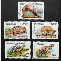 Вьетнам 1990 г. Динозавры. Фауна. полная серия из 5 марок #0262-Ф1P59