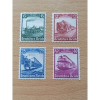 100 лет немецкой железной дороге, серия 4 марки, Mi 580-583, 10 июля 1935 года. MLH, MNH.