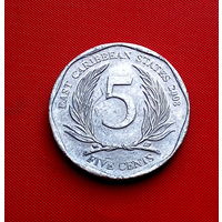 29-22 Восточные Карибы, 5 центов 2008 г.