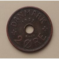 2 эре 1927 года Дания. Король Кристиан 10. Очень красивая монета!