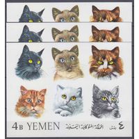 1965 Йемен Королевство B22b x3 Кошки 54,00 евро