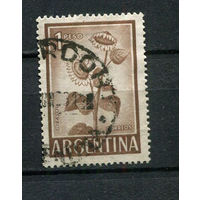 Аргентина - 1961/1969 - Подсолнухи 1P - [Mi.764i] - 1 марка. Гашеная.  (Лот 8EF)-T7P3