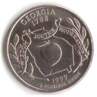 25 центов 1999 г. Джоржия серия Штаты и Территории Двор Р _UNC