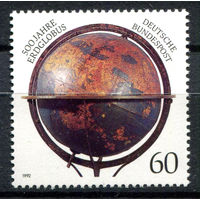 Германия - 1992г. - 500 лет глобусу - полная серия, MNH с вмятинкой [Mi 1627] - 1 марка