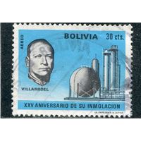 Боливия. Марка дополнительного почтового сбора. Президент Вилльярроэль