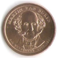1 доллар США 2008 год 8-й Президент Мартин Ван Бюрен двор D _состояние UNC