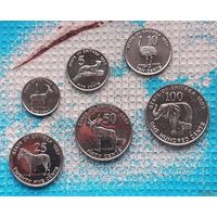 Набор монет Эритрея 1, 5, 10, 25, 50, 100 центов 1997 года, UNC. Страус, зебра, слон и другие животные Африки. Новогодняя распродажа!