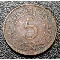 5 центов 1945 Маврикий
