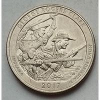 США 25 центов (квотер) 2017 г. P. Национальный исторический парк имени Джорджа Роджерса Кларка. Штат Индиана