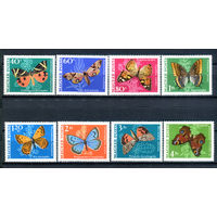 Венгрия - 1969г. - Бабочки - полная серия, MNH, 3 марки с отпечатками на клее, 1 с полосами на клее [Mi 2494-2500] - 8 марок