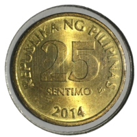 Филиппины 25 сентимо, 2014 [AUNC] (холдер)