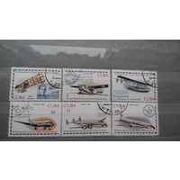 Самолеты, авиация, воздушный флот, транспорт, техника, марки, Куба, 1977