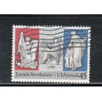 США-1989, (Мих.2044),  гаш.,  200-лет французской революции (одиночка)