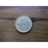 Литва 10 центов 1998